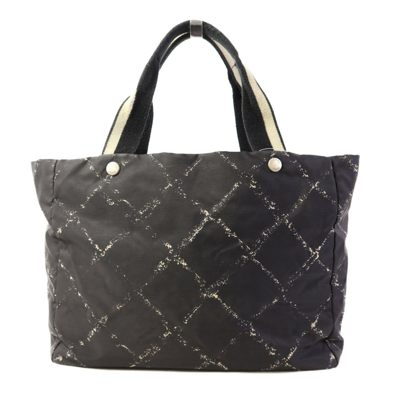 CHANEL 尼龍Travel Line銀扣肩背袋-0