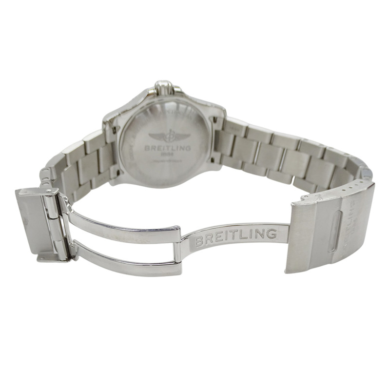 百年靈超級海洋 44 A17367 男士自動腕錶，帶日期顯示，不銹鋼，銀色/黑色，拋光-3