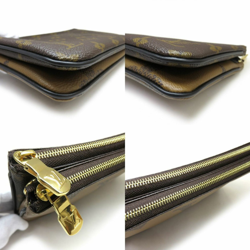 LOUIS VUITTON Monogram Giant 雙拉鍊 Pochette M69203 反向單肩包-4
