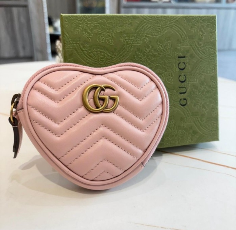 *SHIHNA名牌精品*GUCCI GG Marmont 系列心型零皮夾淺粉紅-0