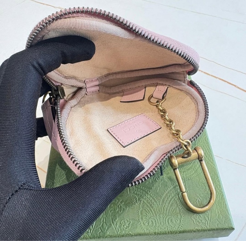 *SHIHNA名牌精品*GUCCI GG Marmont 系列心型零皮夾淺粉紅-5