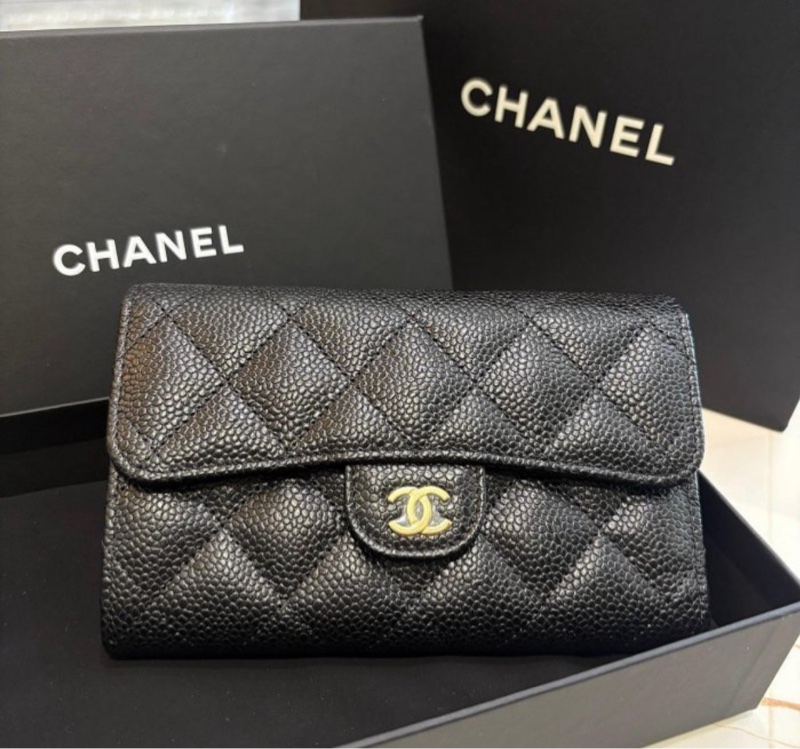 *SHIHNA名牌精品*CHANEL 經典小香菱格荔枝紋牛皮金釦 LOGO（保卡款）-0
