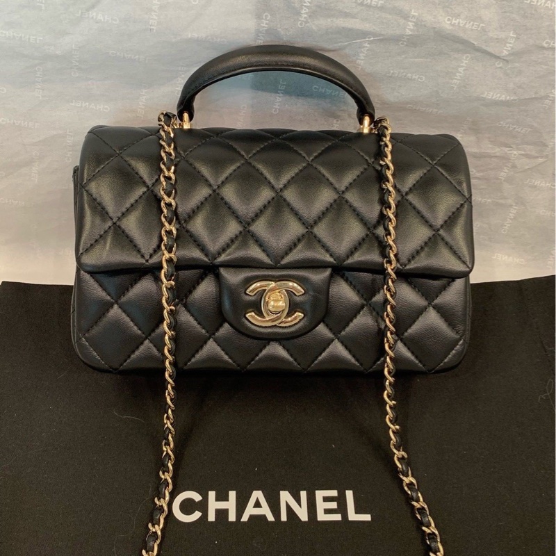 香奈兒 Chanel 手柄 cf mini handle 羊皮-0