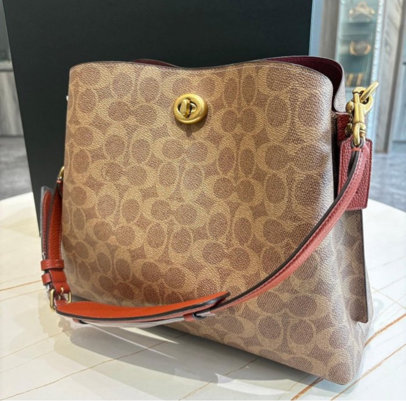 *SHIHNA名牌精品*COACH PVC塗層帆布印花肩背袋-0