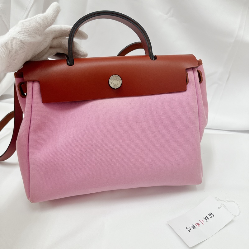 莉亞精品♡ Hermes Herbag31 桃粉 y刻 二手美包-2