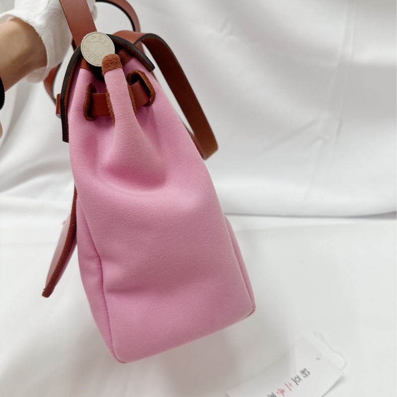 莉亞精品♡ Hermes Herbag31 桃粉 y刻 二手美包-5