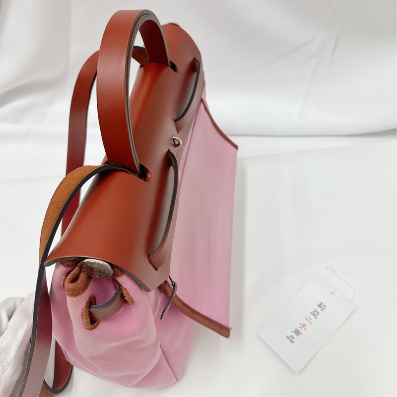 莉亞精品♡ Hermes Herbag31 桃粉 y刻 二手美包-6
