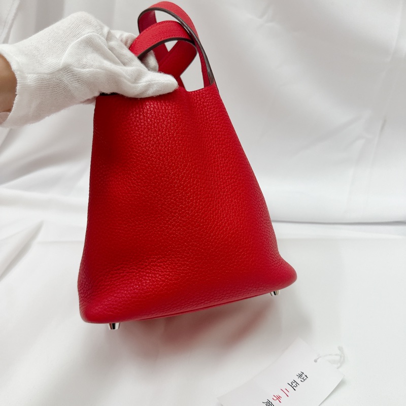 莉亞精品♡ Hermes p18 紅銀 y刻 二手美包-3