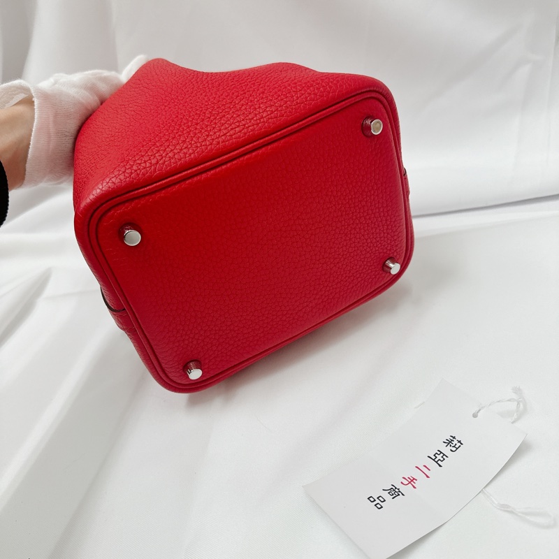 莉亞精品♡ Hermes p18 紅銀 y刻 二手美包-5