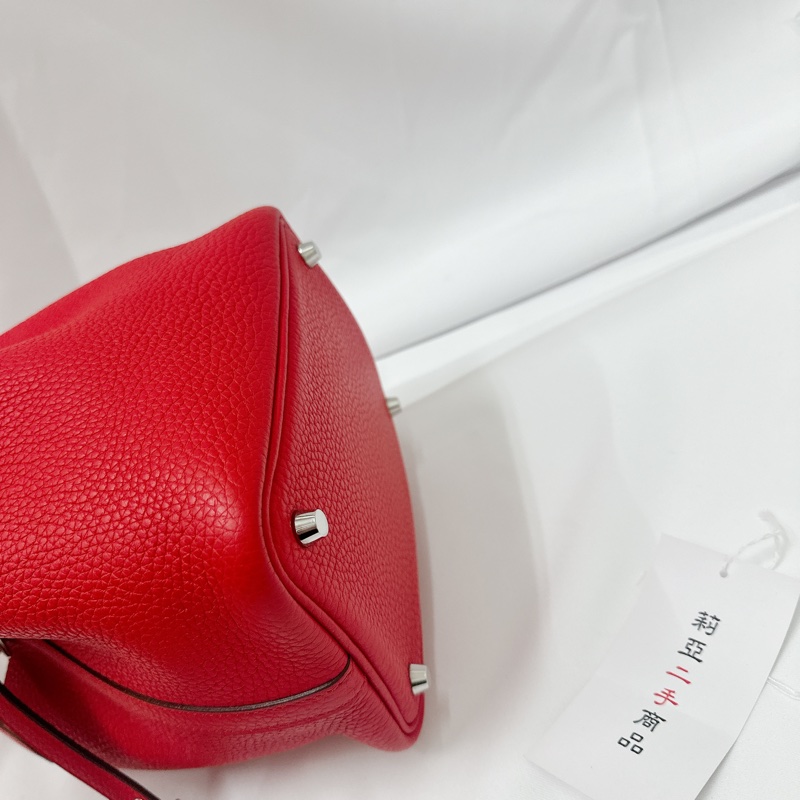 莉亞精品♡ Hermes p18 紅銀 y刻 二手美包-6
