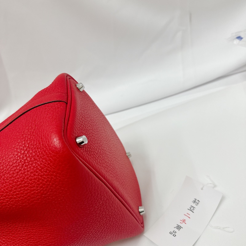 莉亞精品♡ Hermes p18 紅銀 y刻 二手美包-7