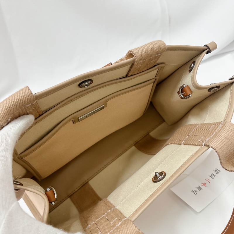莉亞精品♡ TB 帆布托特包 粉膚色 二手美包-12