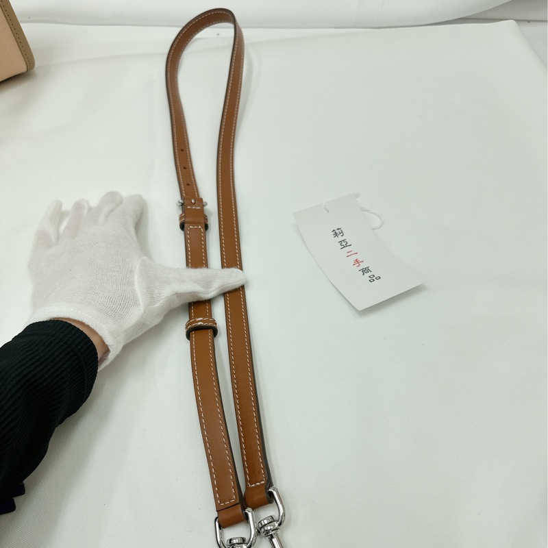 莉亞精品♡ TB 帆布托特包 粉膚色 二手美包-16