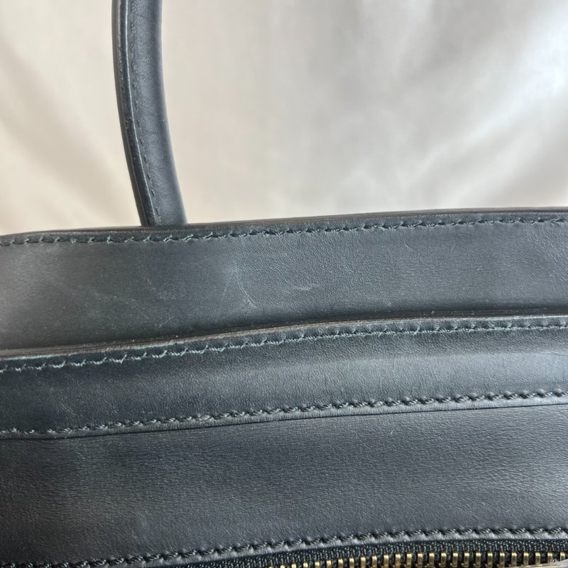 CELINE 米白帆布拚皮革冏包-6