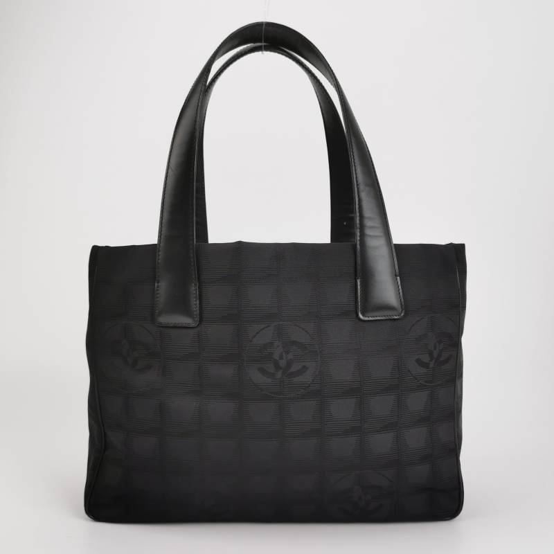 Chanel Travel Line 牛皮 尼龍布 冰格紋 中古 單肩包-4