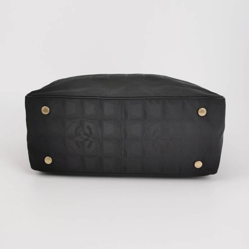 Chanel Travel Line 牛皮 尼龍布 冰格紋 中古 單肩包-5