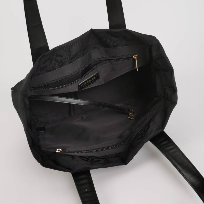 Chanel Travel Line 牛皮 尼龍布 冰格紋 中古 單肩包-6