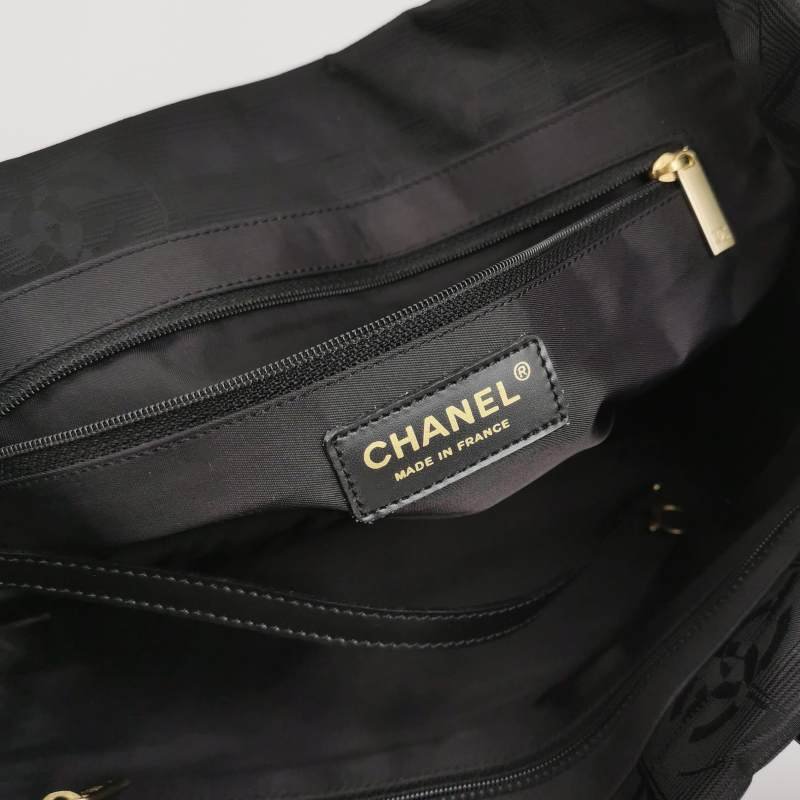 Chanel Travel Line 牛皮 尼龍布 冰格紋 中古 單肩包-7