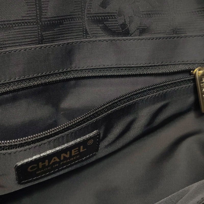 Chanel Travel Line 牛皮 尼龍布 冰格紋 中古 單肩包-8