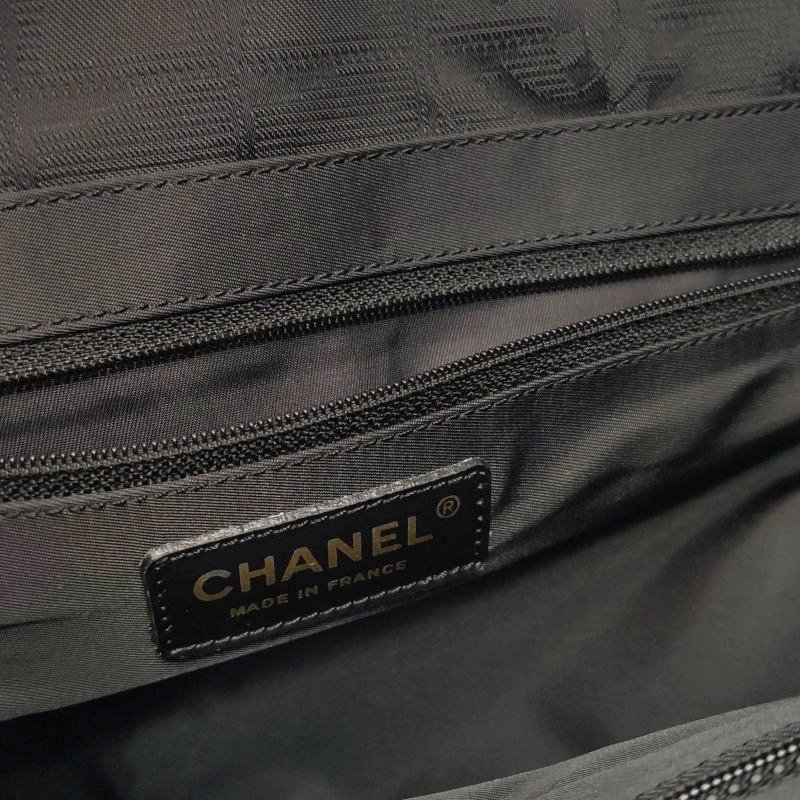 Chanel Travel Line 牛皮 尼龍布 冰格紋 中古 單肩包-9