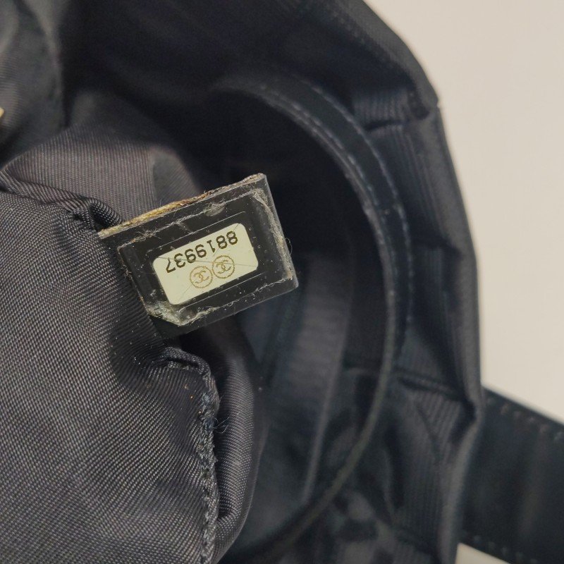 Chanel Travel Line 牛皮 尼龍布 冰格紋 中古 單肩包-19