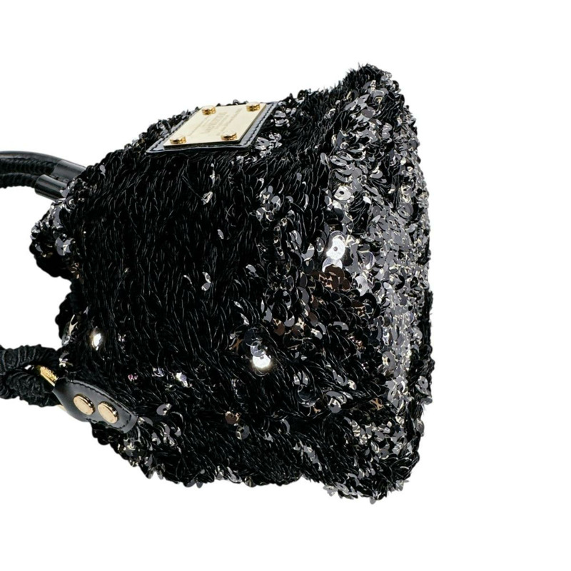 Louis Vuitton Mini No Elococo 抽繩亮片手提包,黑色,M40322-5
