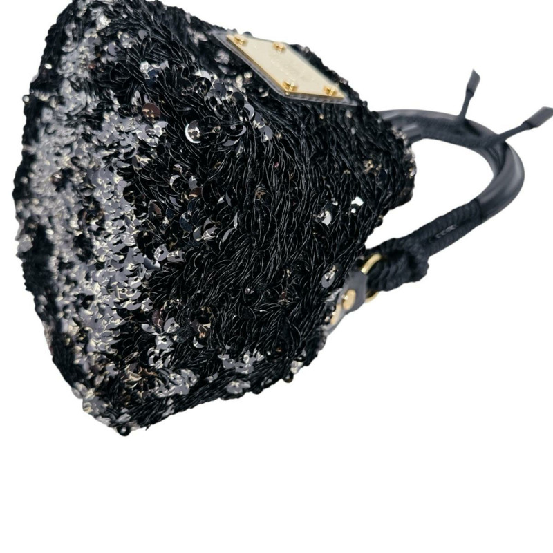 Louis Vuitton Mini No Elococo 抽繩亮片手提包,黑色,M40322-6