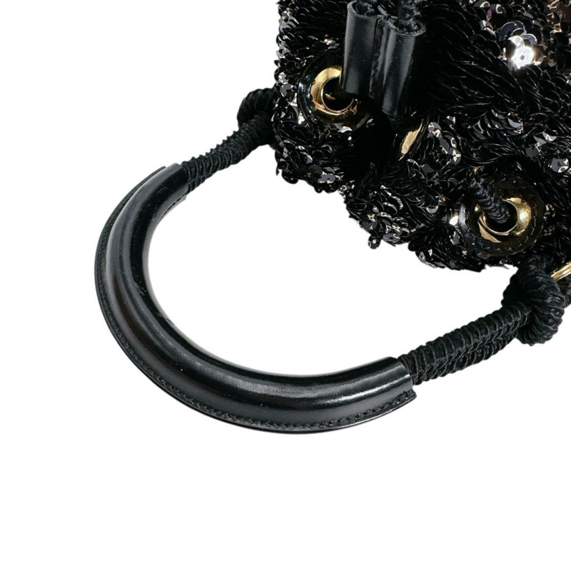 Louis Vuitton Mini No Elococo 抽繩亮片手提包,黑色,M40322-7