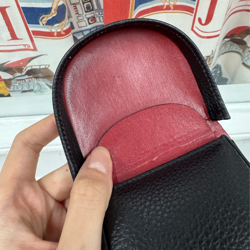 Celine 真皮零錢包 黑色 男女適用-9