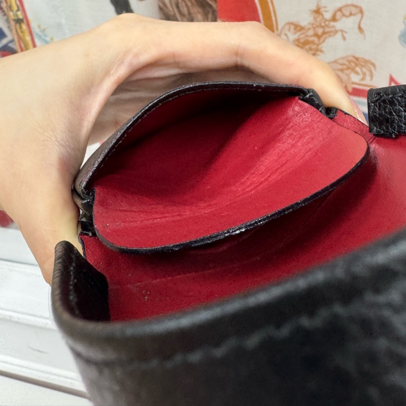 Celine 真皮零錢包 黑色 男女適用-11