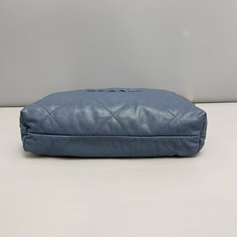 Chanel香奈兒22 bag小號霧霾藍荔枝紋子母拉鍊袋 肩背包-5