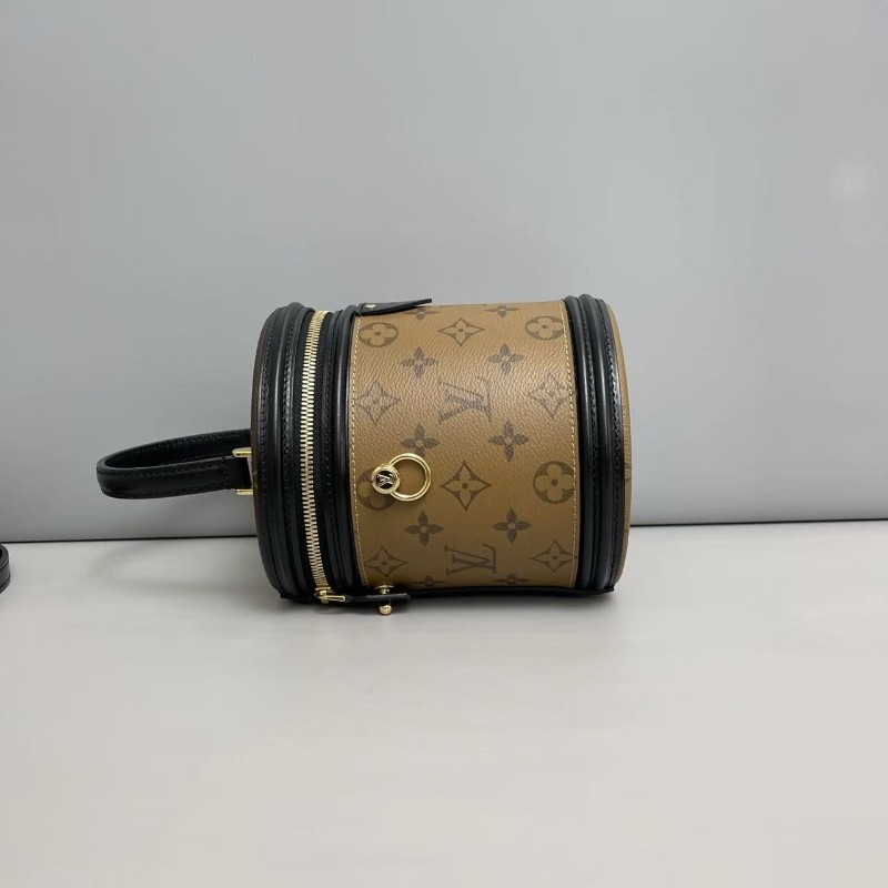 LV路易威登 Cannes拼色老花飯桶包 發財桶 手提包 肩背包-3