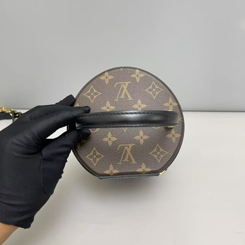 LV路易威登 Cannes拼色老花飯桶包 發財桶 手提包 肩背包-5