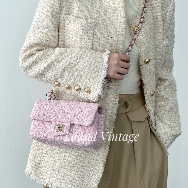 99新全配❤️ #香奈兒 #櫻花粉 #毛呢 #cf20 #mini-1