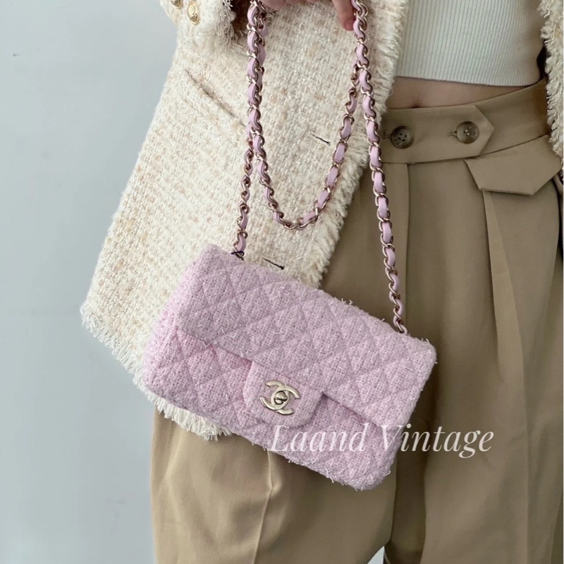 99新全配❤️ #香奈兒 #櫻花粉 #毛呢 #cf20 #mini-4