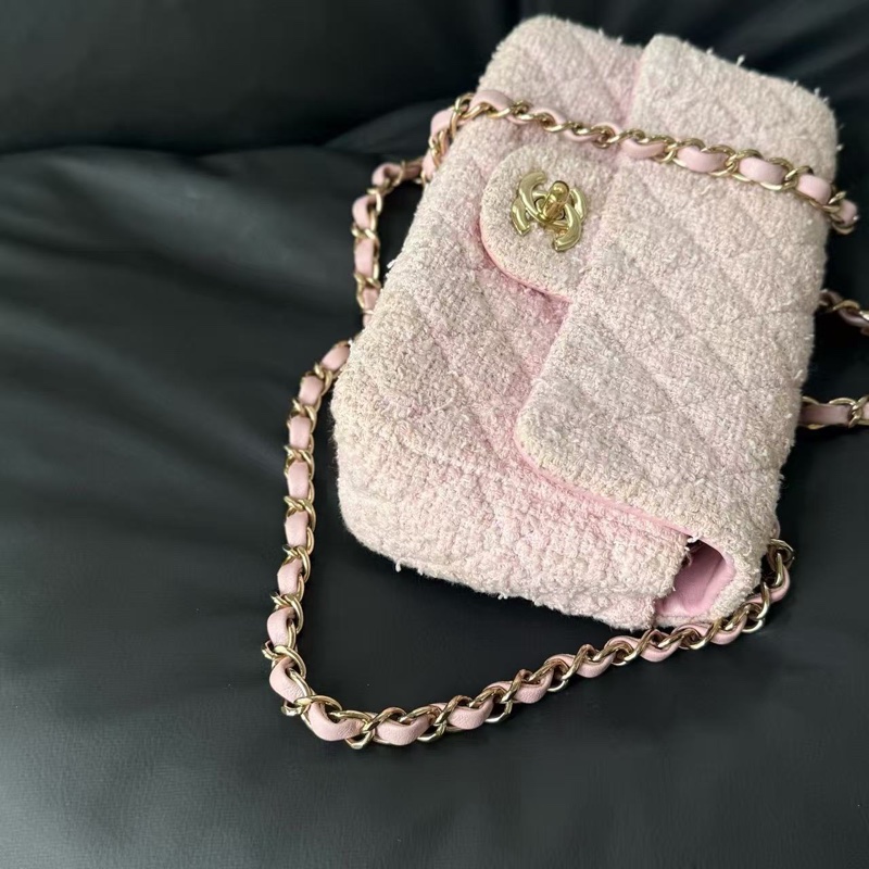 99新全配❤️ #香奈兒 #櫻花粉 #毛呢 #cf20 #mini-9