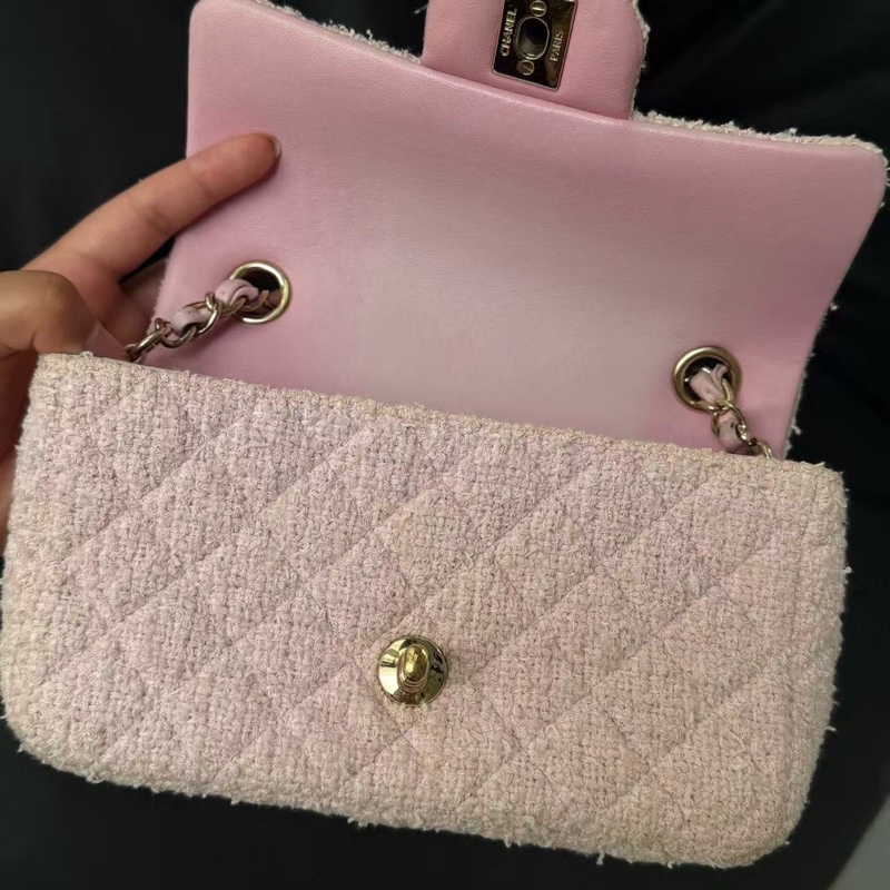 99新全配❤️ #香奈兒 #櫻花粉 #毛呢 #cf20 #mini-11