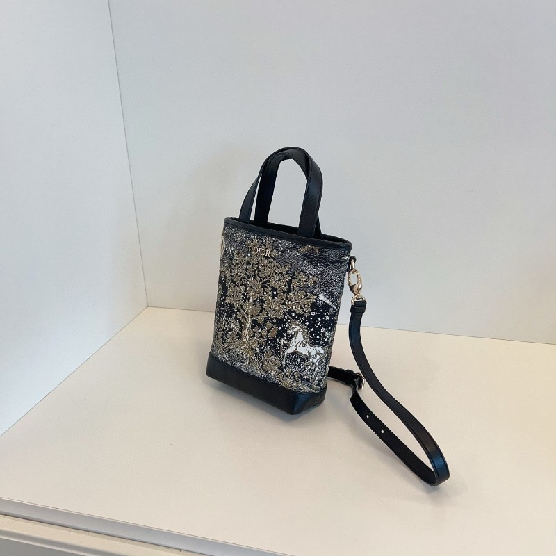 Dior迪奧 獨角獸星夜🌌印花拼皮小水桶包 手提包 肩背包 2021-2