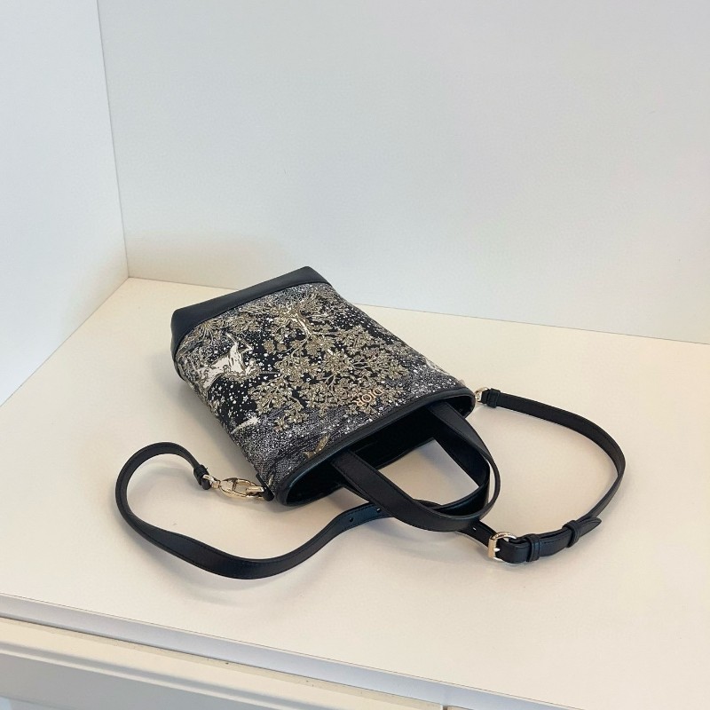 Dior迪奧 獨角獸星夜🌌印花拼皮小水桶包 手提包 肩背包 2021-3