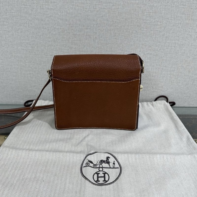 HERMES 金棕金扣馬鞍皮豬鼻子19肩背斜背包 19*16*6 98新配件盒子塵袋-5