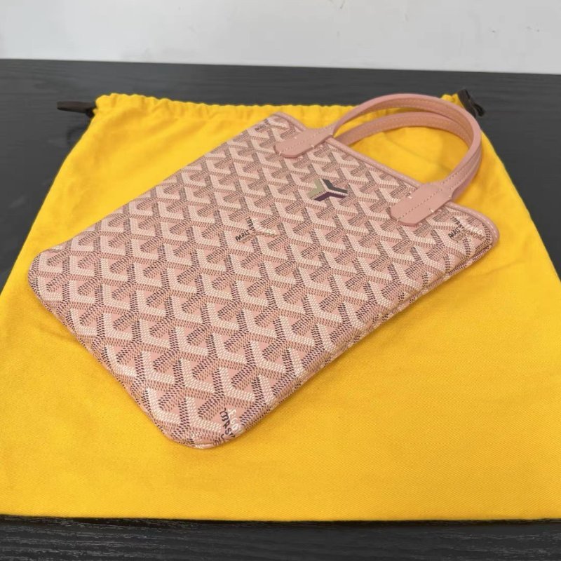 GOYARD Poitiers粉色Y字手提肩背斜背包21*24*1 全新閒置配件塵袋-3