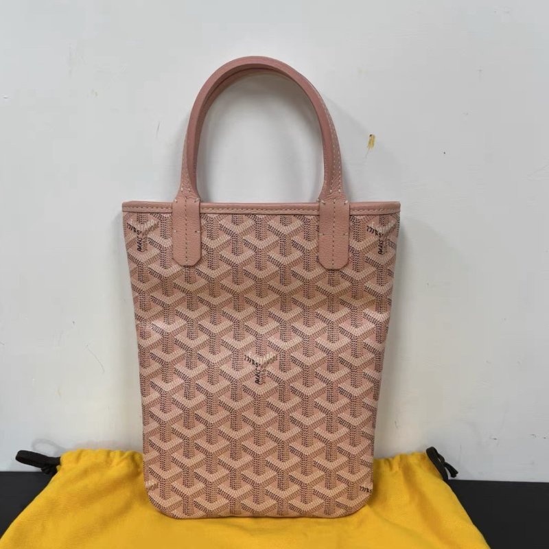 GOYARD Poitiers粉色Y字手提肩背斜背包21*24*1 全新閒置配件塵袋-6