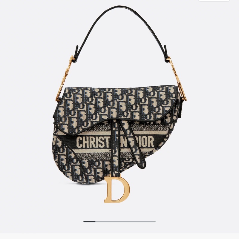 全配🈶️購證芯片款🈶️背帶❤️Dior #中號 #藍色 #刺繡 #馬鞍包-10