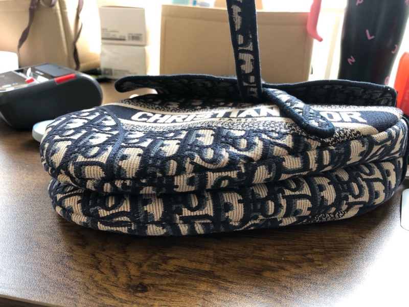 全配🈶️購證芯片款🈶️背帶❤️Dior #中號 #藍色 #刺繡 #馬鞍包-21