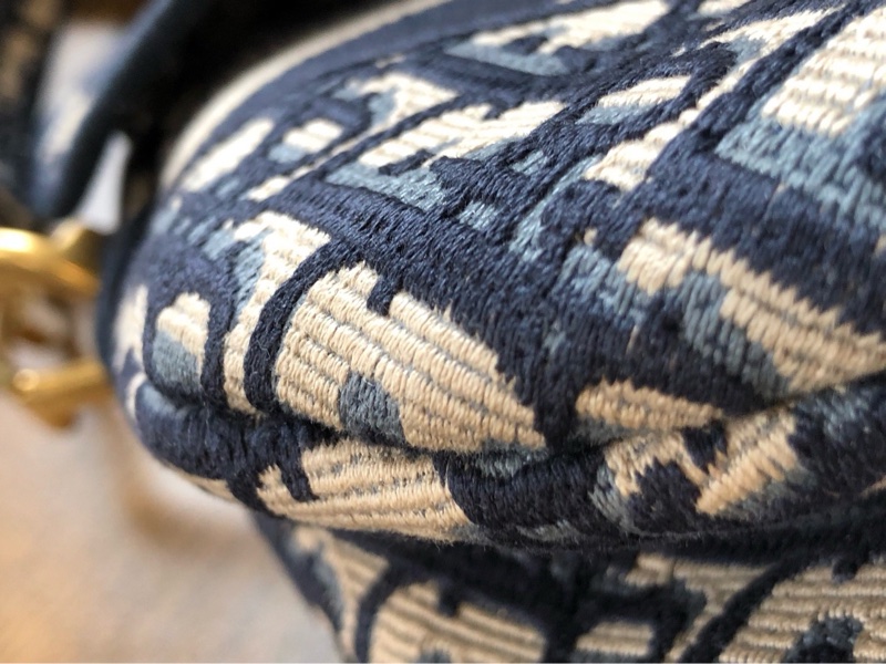 全配🈶️購證芯片款🈶️背帶❤️Dior #中號 #藍色 #刺繡 #馬鞍包-22