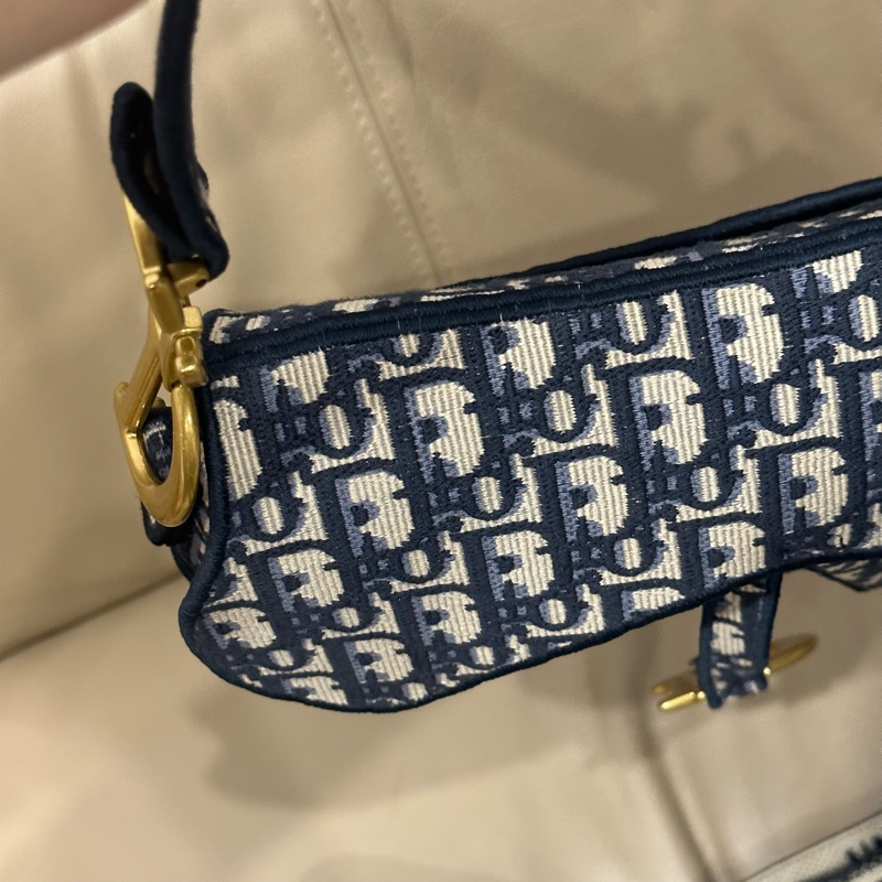 全配🈶️購證芯片款🈶️背帶❤️Dior #中號 #藍色 #刺繡 #馬鞍包-34
