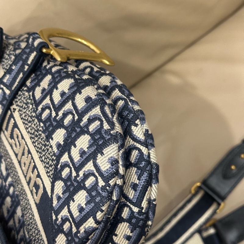 全配🈶️購證芯片款🈶️背帶❤️Dior #中號 #藍色 #刺繡 #馬鞍包-37