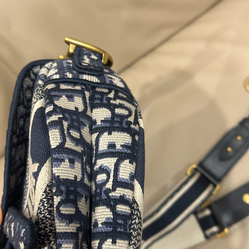 全配🈶️購證芯片款🈶️背帶❤️Dior #中號 #藍色 #刺繡 #馬鞍包-39