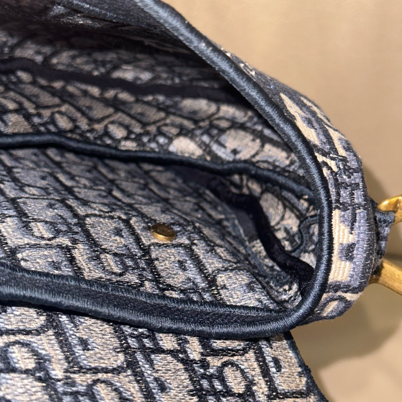 全配🈶️購證芯片款🈶️背帶❤️Dior #中號 #藍色 #刺繡 #馬鞍包-44