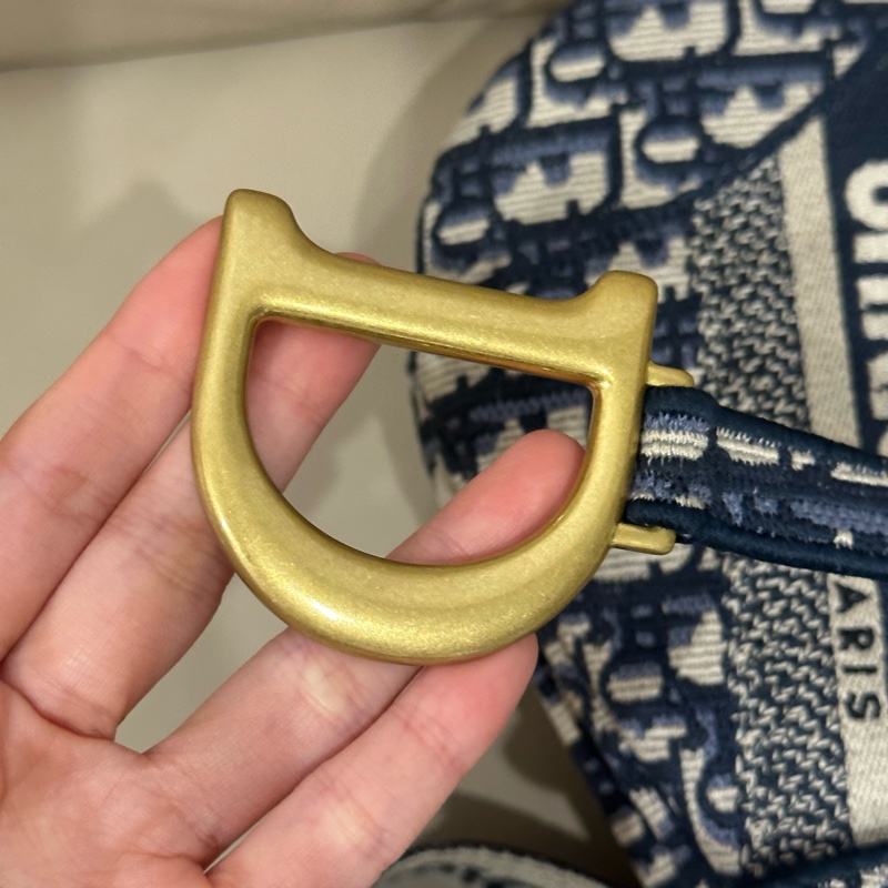 全配🈶️購證芯片款🈶️背帶❤️Dior #中號 #藍色 #刺繡 #馬鞍包-48